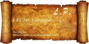 Léhn Piroska névjegykártya